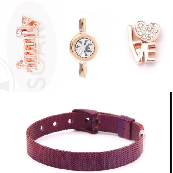 🧡5⭐ Family Charm Purple Mesh Bracelet - Picture 7 of 7